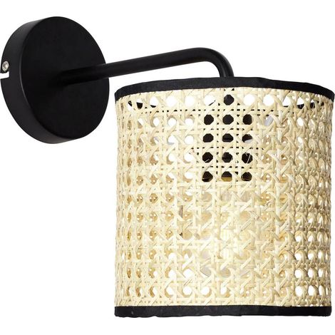 BRILLIANT lampe Wiley applique murale suspendue en rotin 1x A60, E27, 60W, adapté aux lampes standard (non incluses) Échelle A ++ à E Convient aux lampes LED (1/4)