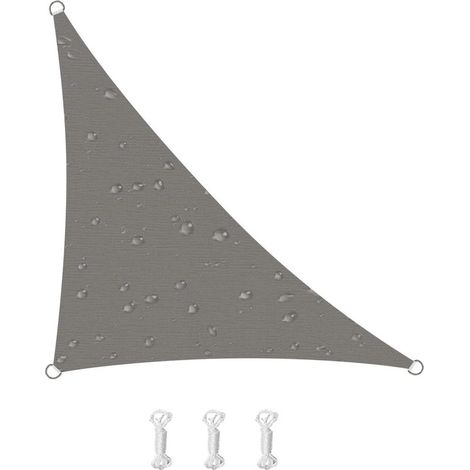 Voile d'ombrage en tissu Oxford gris – 3,34 m², protection UV efficace pour terrasse, balcon et jardin (1/5)