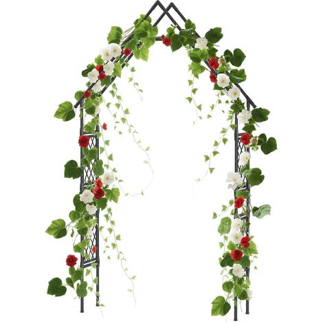 Arche de Jardin 120 x 40 x 240 cm - Tonnelle en Fer résistante aux intempéries pour Roses et Plantes grimpantes - Arche de Mariage décorative pour Jardin, terrasse et fêtes en Plein air (1/5)