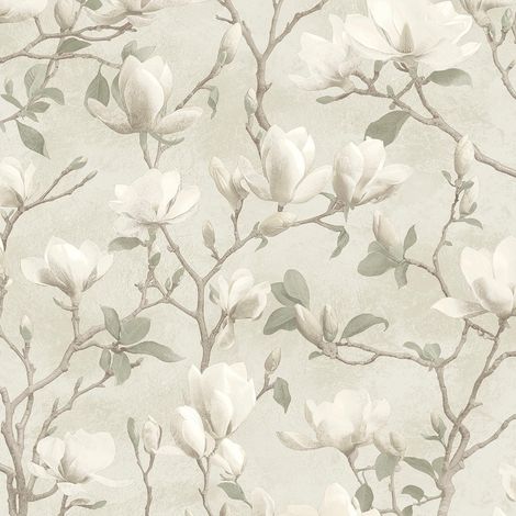Holden Decor Petalina Dove Wallpaper Floral Luxury Textured Italian Vinyl (1/4)