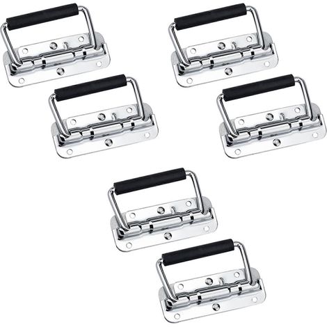 6 Stück 304 Edelstahl Federgriff Stützbox Werkzeug Aluminium Boxgriff Aktivitätsgriff Klappbarer Industriegriff (1/5)