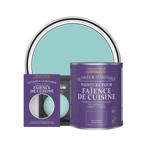 Peinture pour Faïence de Cuisine, Finition Satinée - Bleu-vert (1/3)