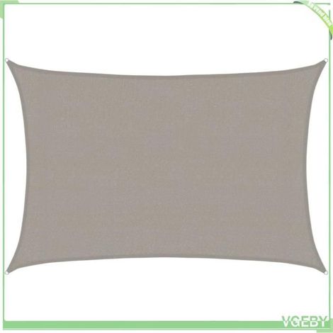 Voile d'ombrage - FAFEICY - 4001986 - Rectangulaire 3x5 m - PEHD 160 g/m² - Gris clair (1/5)