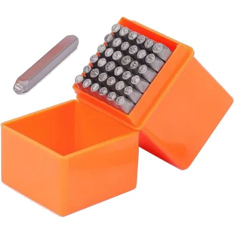 Ensemble de 37 poinçons chiffres et lettres pour le marquage de métaux, bijoux, bois, plastique et cuir. (1/5)