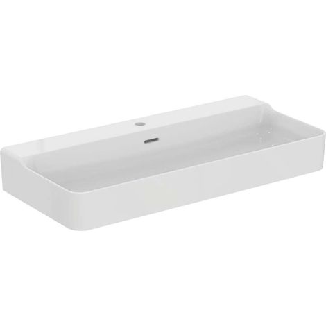 Lavabo CONCA 1000x450x165mm bianco monoforo, con troppopieno IDEAL STANDARD (1/5)
