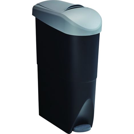 Poubelle hygiène féminine Hera - 15l - gris/noir mat (1/5)
