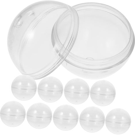 Lot 10 capsules rondes transparentes rechargeables pour distributeur automatique (1/5)