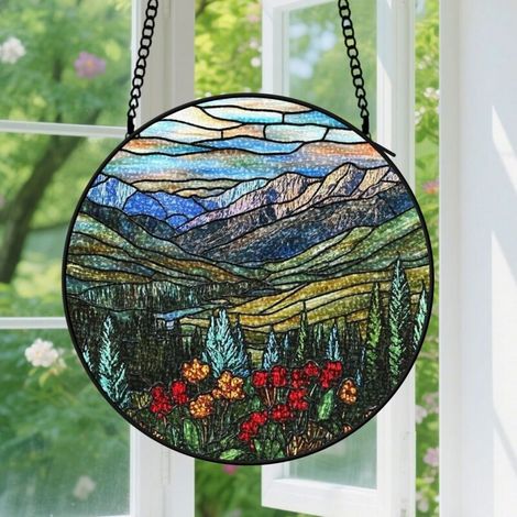 Capteur de soleil en vitrail - décoration spirituelle 9cm (1/4)