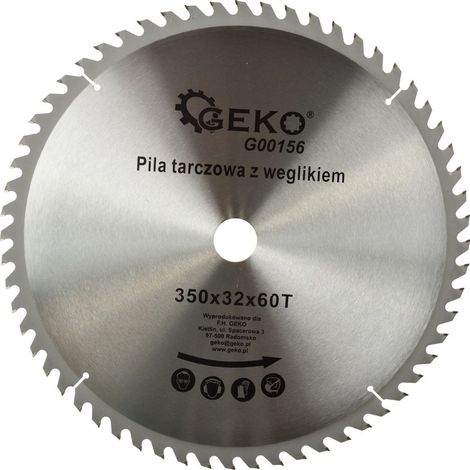 Disco da taglio per legno Geko 350x32 60T con punte in carburo