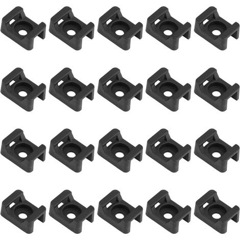 500PCS Black Cable Clip Holders, Cable Clip Base, 23mmx16mm