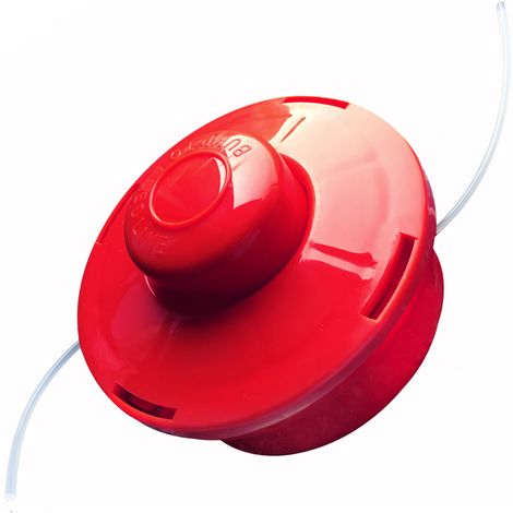 NEMAXX® Fadenkopf für Motorsense [FADENKOPF M10 GEWINDE] – Fadenspule Rasentrimmer Mähkopf – Trimmer Kopf Spule für Motorsense – Freischneider Spule Rasentrimmerkopf – Mähfadenkopf – Rot (1 Stück)