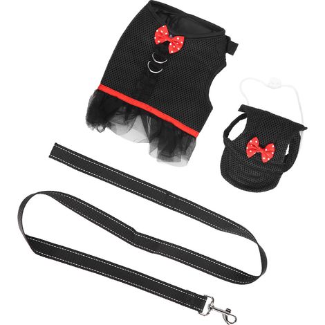Chemises habillées pour animaux de compagnie, jupes de princesse pour chiens, vêtements d'été pour petits animaux de compagnie, GXBD02 Noir S (1/5)
