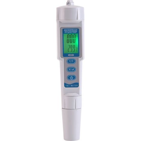 3 en 1 Digital PH EC Meter and Thermometer 0.01 PH Testeur de qualité de l'eau de haute précision pour l'eau potable à la maison, les piscines et les aquariums