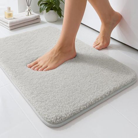 1 Tapis de bain, microfibre, antidérapant, 40x60 cm, absorbant, lavable, salle de bain (1/5)