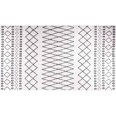 Maison Exclusive - Tapis lavable 190x300 cm noir et blanc (1/5)