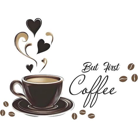 adesivi murali autoadesivi a tema caffè, adesivi murali per caffè, adesivi da parete, adesivi impermeabili fai da te per cucina, adesivi murali per bar, ufficio, soggiorno, sala da pranzo (1/5)