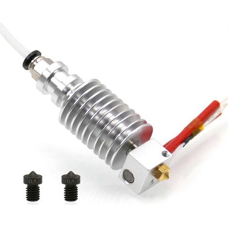 Pour extrudeuse Anycubic I3 Mega Hotend 12V avec 2 buses en acier trempé de 0,4 mm pour E3D V6 (hotend d'impression 3D). (1/5)