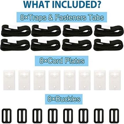 Ensemble de 24 pièces pour chariot de rétraction de film de piscine, cordes d'attache, sangles de tension pour couverture de pisci (1/4)