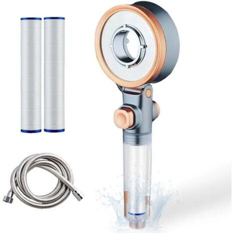 Pomme de Douche,Anti Calcaire Douchette avec Filtre,Pommeau de Douche Haute Pression avec 3 Types de Jet,avec Tuyau de 1,5 M et 2 élément Filtrant (1/5)