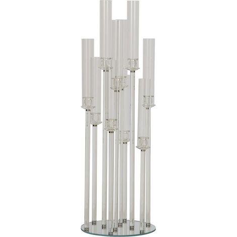 Chandelier 10 Tiges en Cristal "Wendy" 120cm Transparent (1/2)