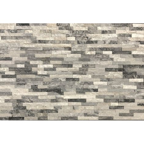 Parement mural - SLIMPANEL - Cloudy grey - Naturelle - 15x55-60x1-2cm en Z