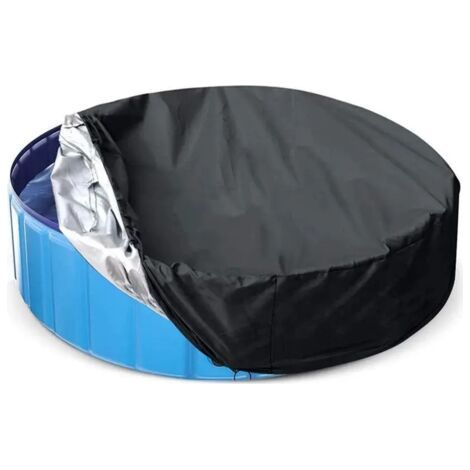 Housse de piscine pliable pour chien et animal de compagnie, 1,6 m, double face, pliable, rigide, pour piscine, pataugeoire pour chiens, enfants et animaux de compagnie (162 cm/5,3 pi) (1/5)