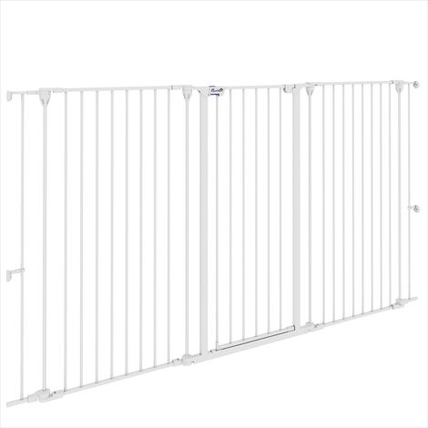 Chatière Barrière de sécurité pour chien pliante 3 panneaux acier (1/5)