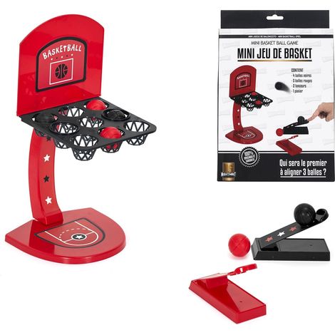 Jeu de Basket de Bureau - MISTER GADGET - Avec Lanceurs - Rouge et Noir (1/5)
