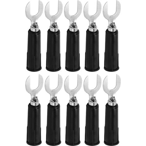 10Pcs J.20019 Fiche Banane Y 6mm Noire Haute Pression Insertion U Résistante Connecteur Industriel Équipement Électronique (1/5)
