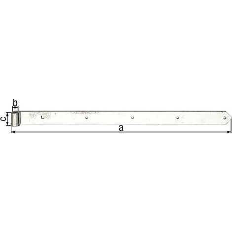 Penture droite/arrondie 1000 x 60 mm, diam. 20mm, galvanisé a chaud (1/2)