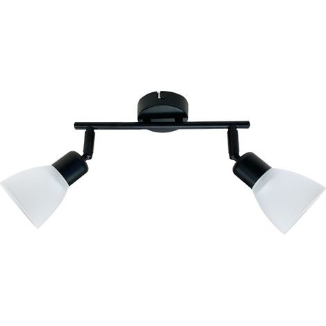 Plafonnier compact noir blanc 2xE14 40W Costa Candellux (1/3)