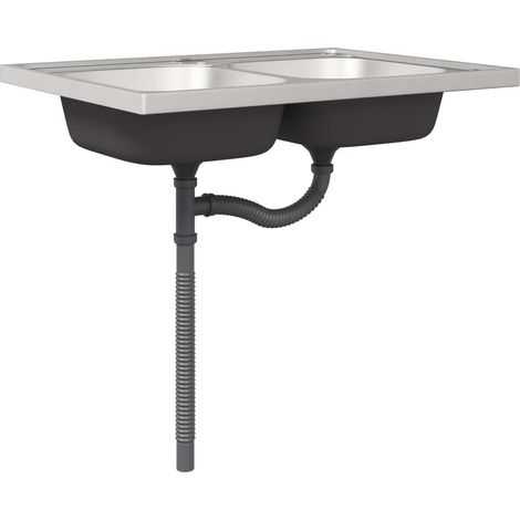 Maison Exclusive - Meuble sous évier Porto 2 pc Gris 80 x 46 x 81,5 cm (1/5)