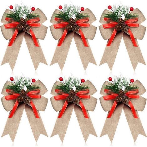 Set mit 12 dekorativen Juteschleifen für Weihnachtsbäume (siehe Foto) (1/5)
