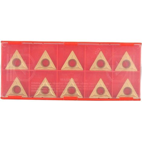 Lot de 10 outils de tournage triangulaires en acier tungstène, plaquettes CNC TCMT 16T304, plaquettes de tournage (1/4)