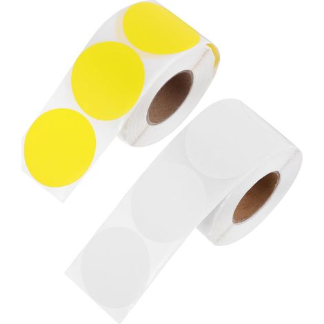 rollos de etiquetas redondas autoadhesivas térmicas, pegatinas de papel térmico para organización de oficinas y logística. (1/5)