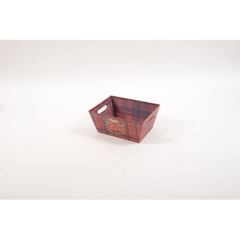 CESTINO IN CARTONE RED TARTAN