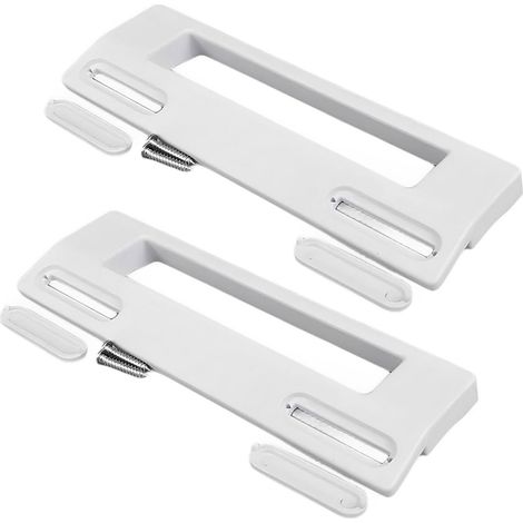 Lot de 2 poignées de porte universelles blanches pour réfrigérateur/congélateur. Pièces de rechange compatibles avec tous les réfrigérateurs. (1/4)