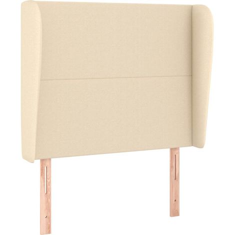 Maison Exclusive - Cabecero con orejas de tela color crema 93x23x (1/5)