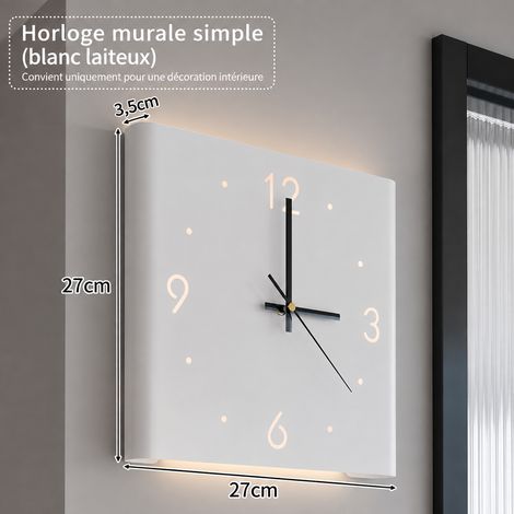 Horloge Murale d'Angle Métal Modèle Individuel Blanc Crème Sans Éclairage 32,5 × 9 × 31 cm 1,25 kg – Livraison gratuite (1/5)