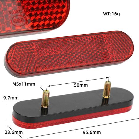 Gilt für Elektrofahrzeuge der Klassen N1/N1S/M1/U1/M+: Rückstrahler am hinteren Kotflügel, Rückstrahler, Rückstrahler