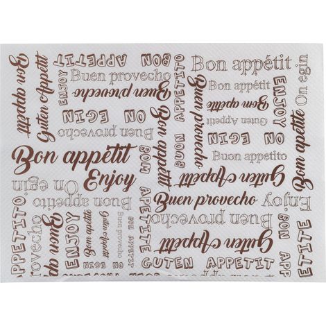 Nappe individuelle en papier blanc "enjoy" 30 x 40 cm - 1000 unités - Betik