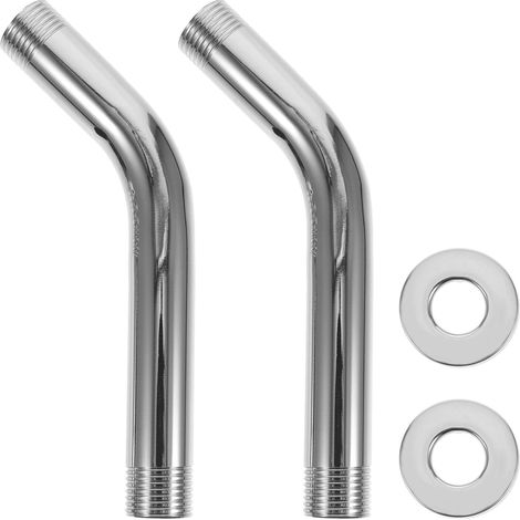 Rallonge de bras de douche Levemolo en acier inoxydable (lot de 2) avec surface lisse pour pommeau de douche de salle de bain, hauteur réglable. (1/5)
