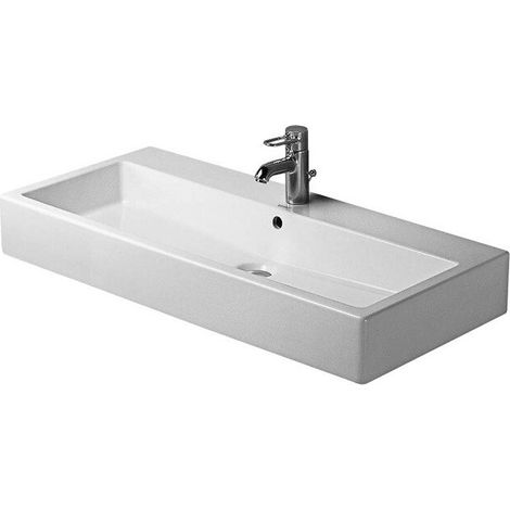 Lavabo Duravit VEROavec trop plein plage de robinettrie 1000x470mm 1 trou de robinetterie blanc