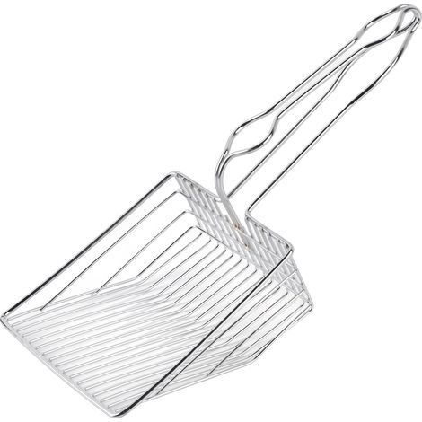 Ausla Scoop de Litière pour Chats, Scoop de Pelle en Métal Profonde, Empêchez de Petites Touffes de Litière Sale de Fuir, avec Une Longue Poignée pour Un Nettoyage Efficace (1/5)