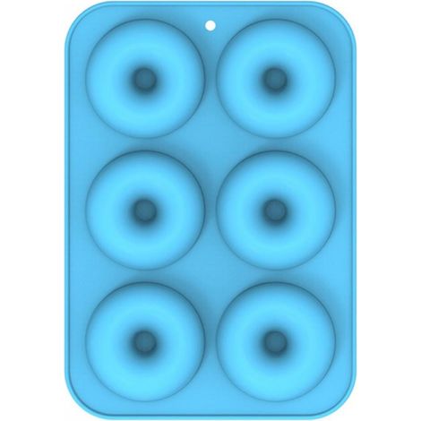 Moule À Donuts - Moule En Silicone - Pour Donuts Gâteaux Mousses Chocolat Gelée - 6 Emplacements - 25,5 x 17,8 x 3,4 cm (1/5)