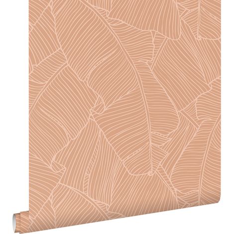 papier peint feuilles rose terracotta - ESTAhome (1/5)
