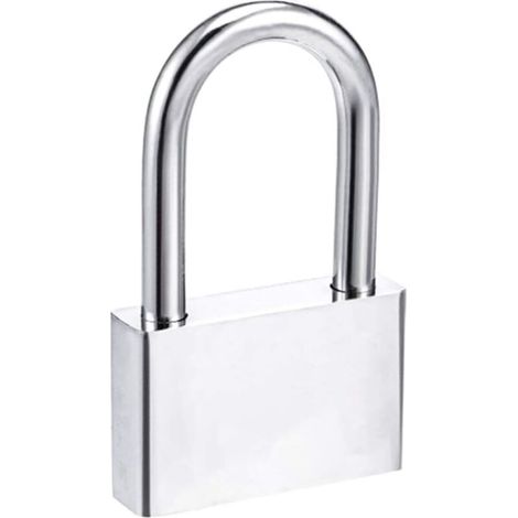 Lucchetto Lamondre da 50 mm con 4 chiavi, corpo in acciaio temprato, arco lungo diametro 8 mm, lucchetto per armadietto esterno, G (1/4)