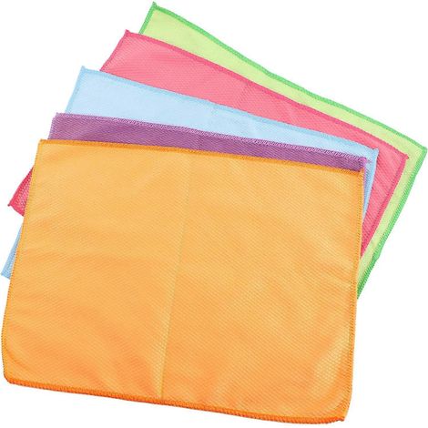 Lot de 5 pièces poisson Scale chiffons Super Absorbents microfibre polissage chiffons de nettoyage réutilisable verre (1/5)