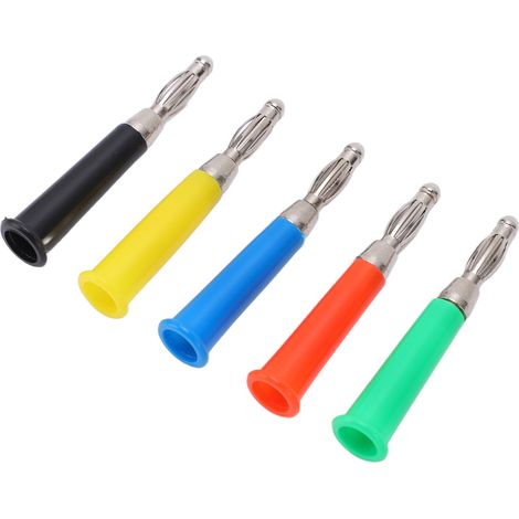 Packung mit 20 Bananensteckern (4 mm), gelötet, Laternenform, 5 Farben, Zinklegierung und ABS, 30 V AC – 60 V DC (1/5)