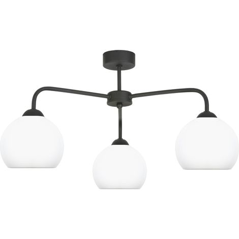 Lámpara de techo negra con pantalla blanca Chorus Bianco 13-772